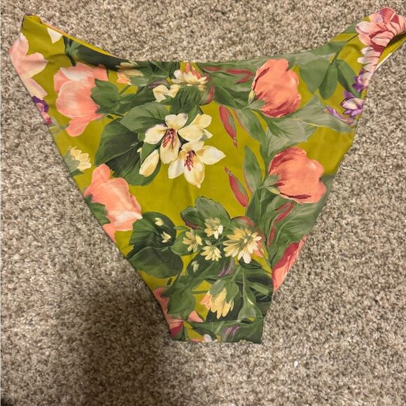 Women’s Express Body Contour Mid Rise Swim Bottoms | Small | Green Floral - Picture 3 of 4